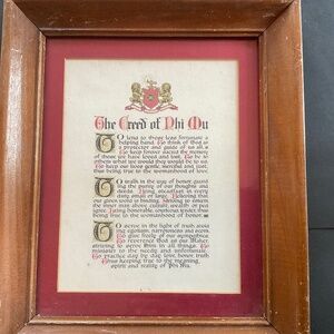 Phi Mu Creed Matted Print ( option to buy without the frame)